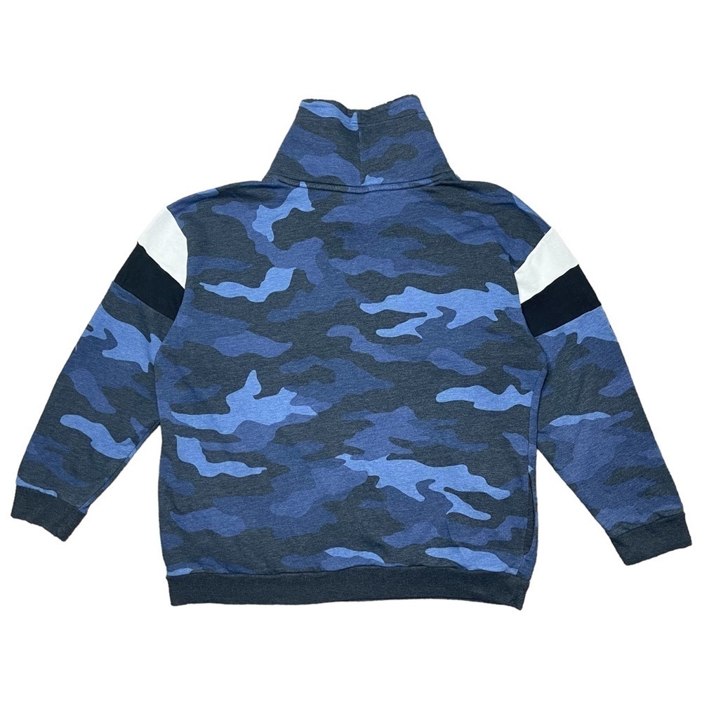 Pink Victorias Secret Sweatshirt Large Blue Camo Sherpa Funnel Neck Pullover - Picture 7 of 13